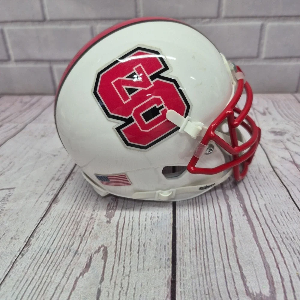 North Carolina NC State Wolfpack Mini Helmet~ Schutt~Face‎ Guard~Chin Strap
